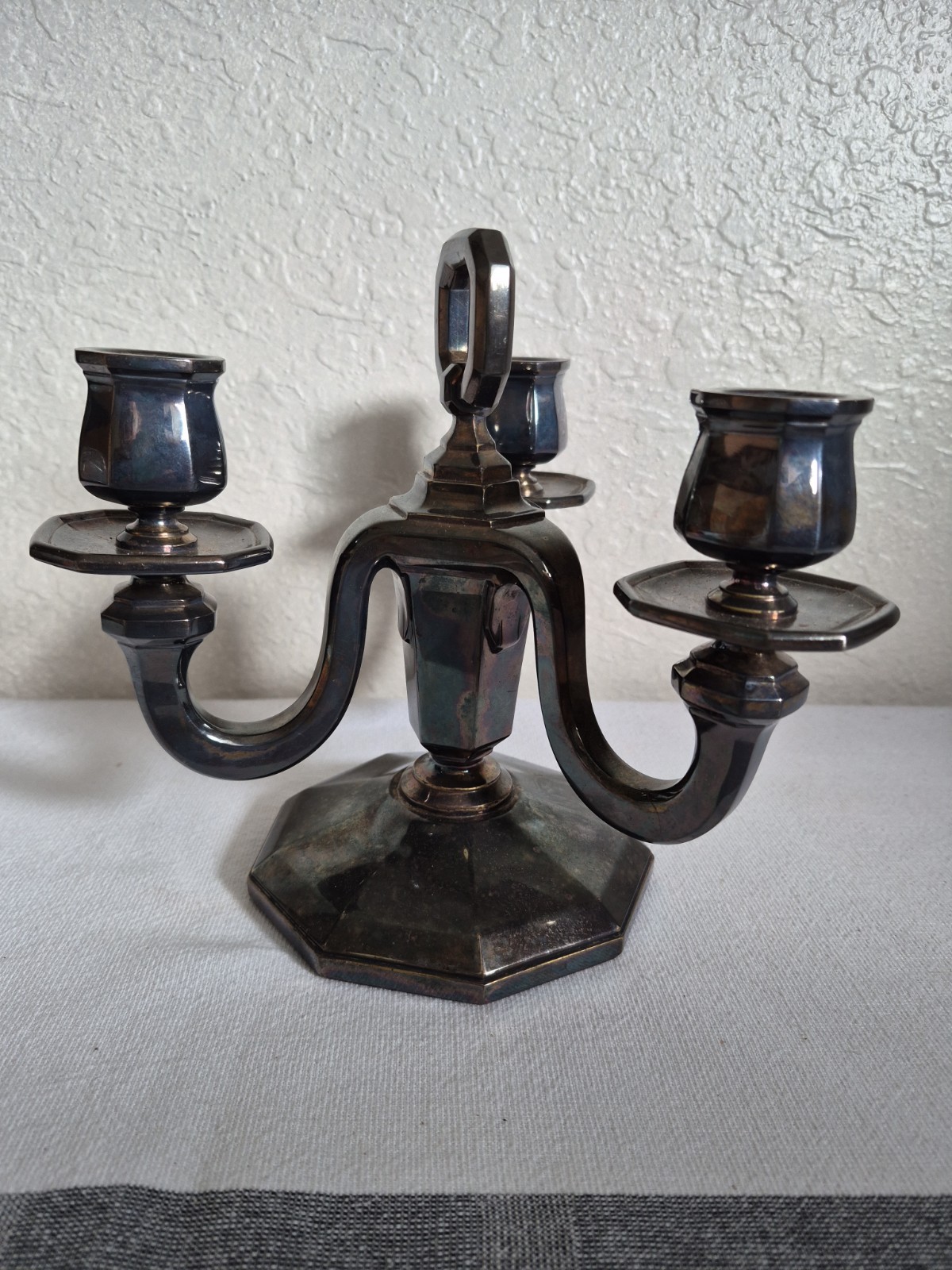 Vintage Three Arm Silver Candle Holder, Keller Paris