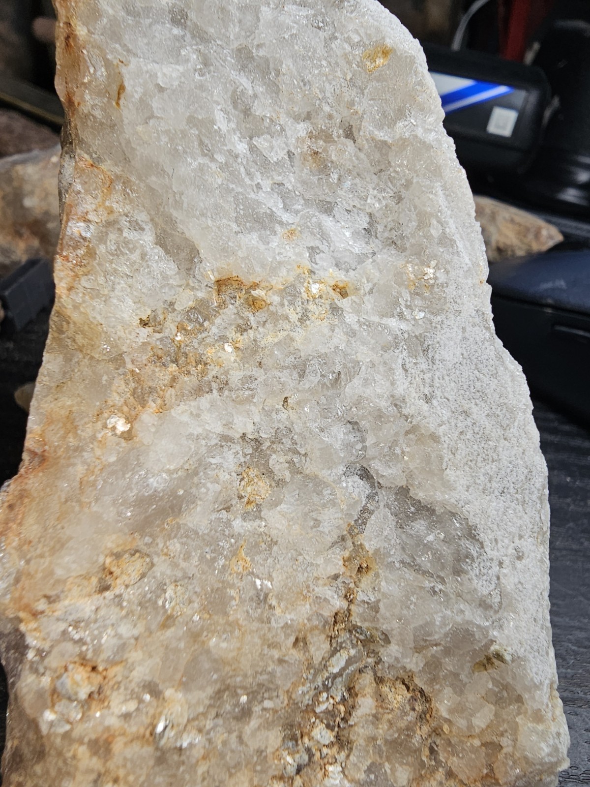 Native Gold Silver Metallic Electrum Crystaline Quartz Specimen 489g 4½×2½×3 In.