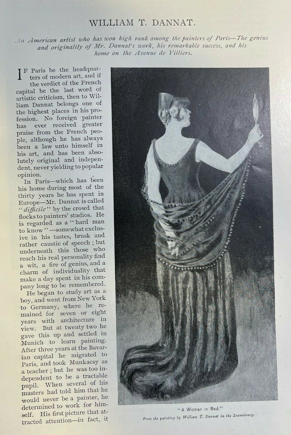 1895 Artist William T. Dannat illustrated