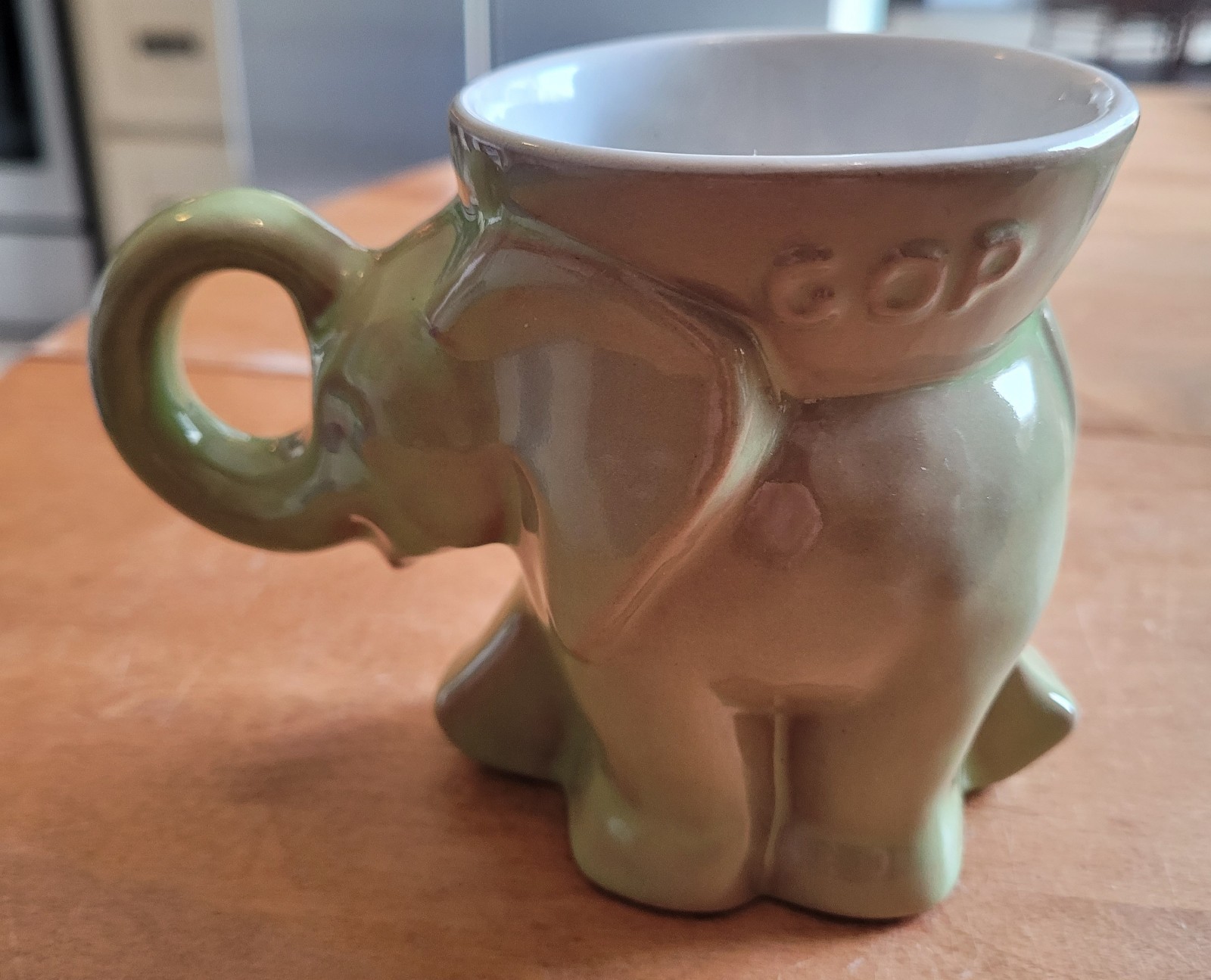 Frankoma Reagan/Bush Green GOP Republican Elephant Mug. Fun