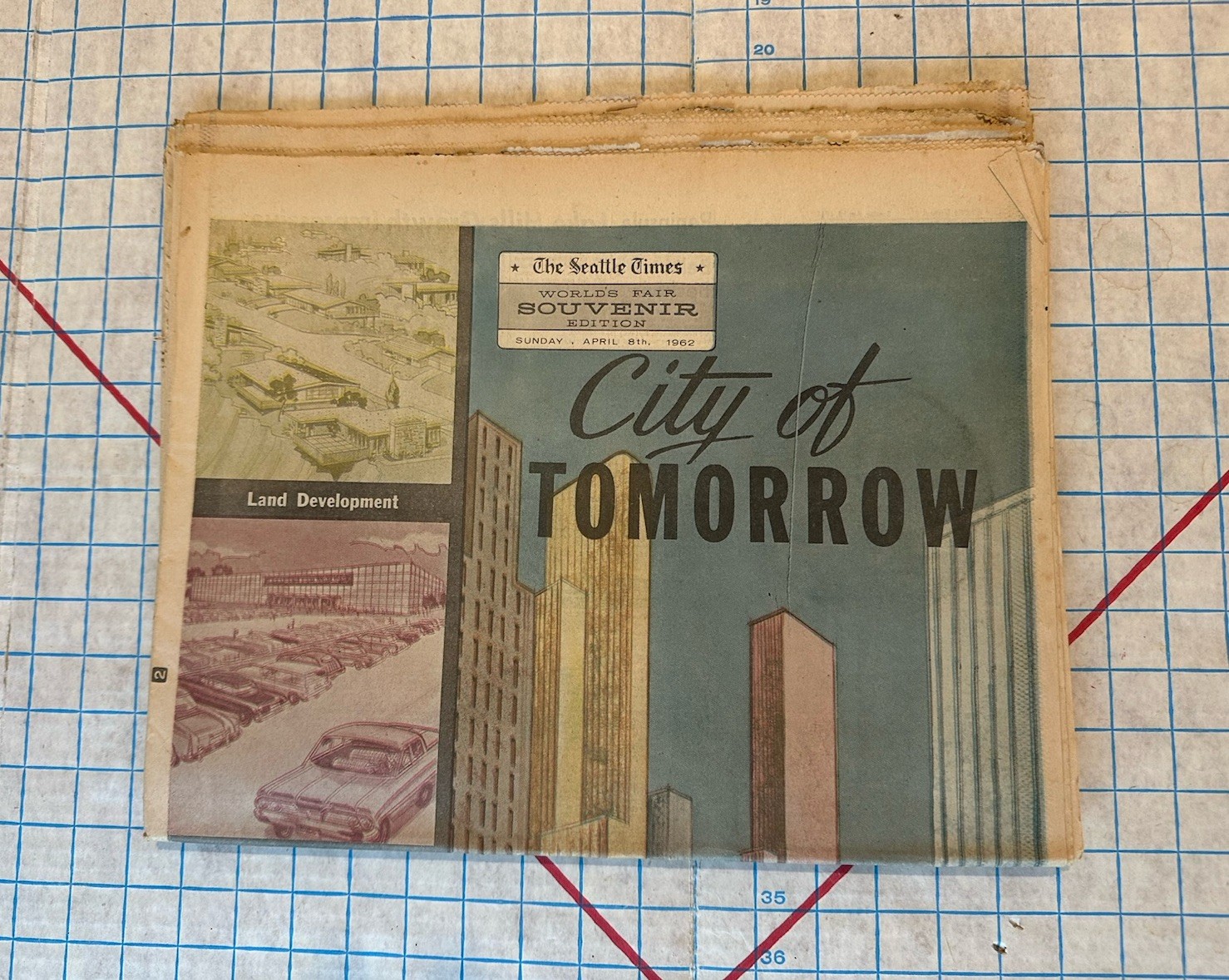 Seattle Times Worlds Fair Souvenir Edition Newspaper Incomplete April 8 1962 VTG