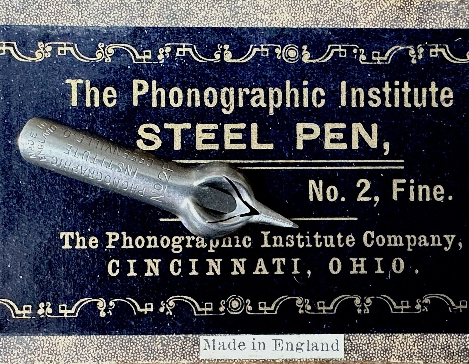 Vintage Phonographic Institute Cincinnati No. 2 Fine Point Dip Pen Nib