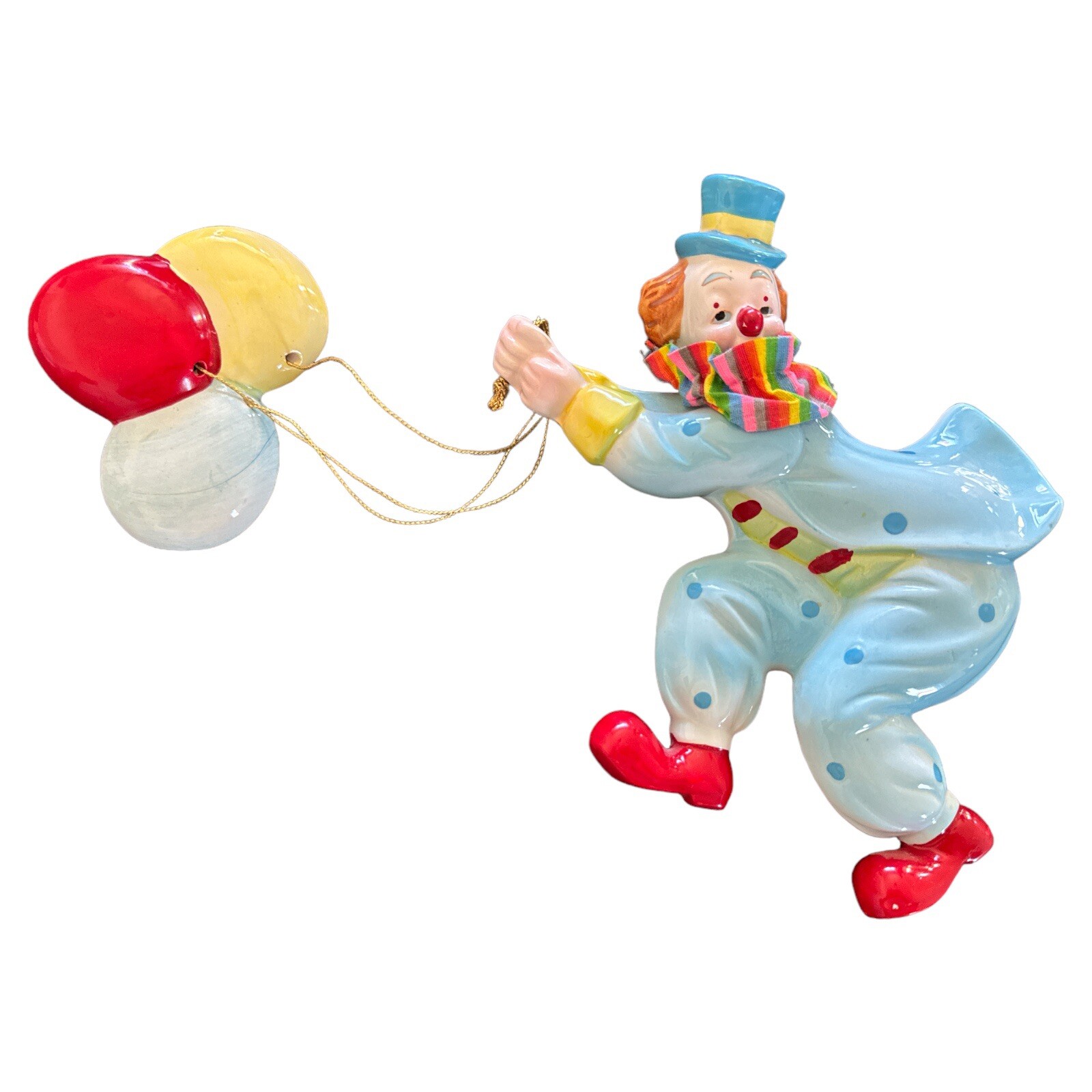 VTG Jerome 1982 Circus Clown with Detached Balloons Wall Decoration Figurine