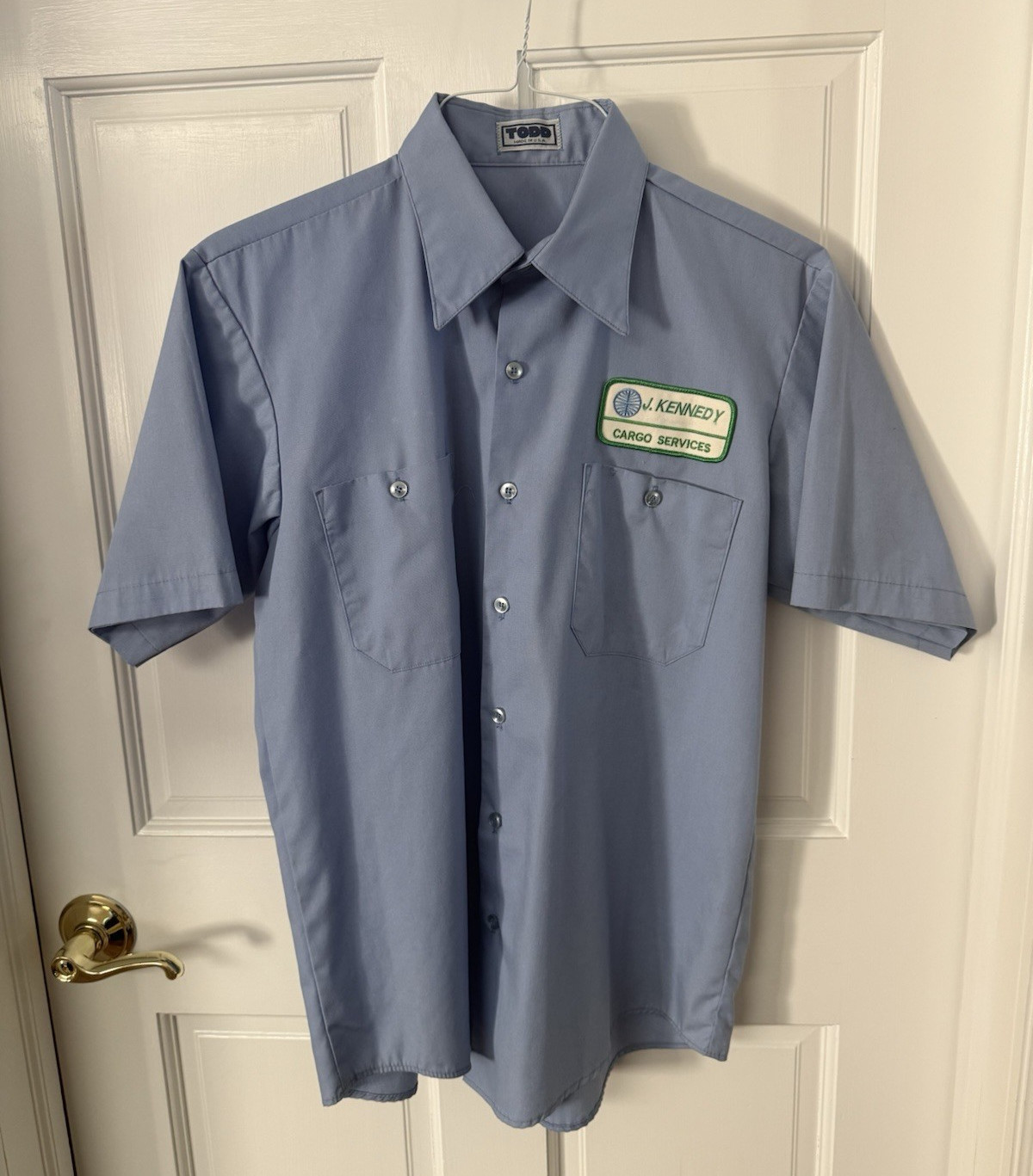 Vintage Pan Am Airlines Uniform Shirt Cargo Services Todd Blue Short Sleeve Sz M Vintage Pan Am Airlines Uniform Shirt Cargo Services Todd Blue Short Sleeve Sz M