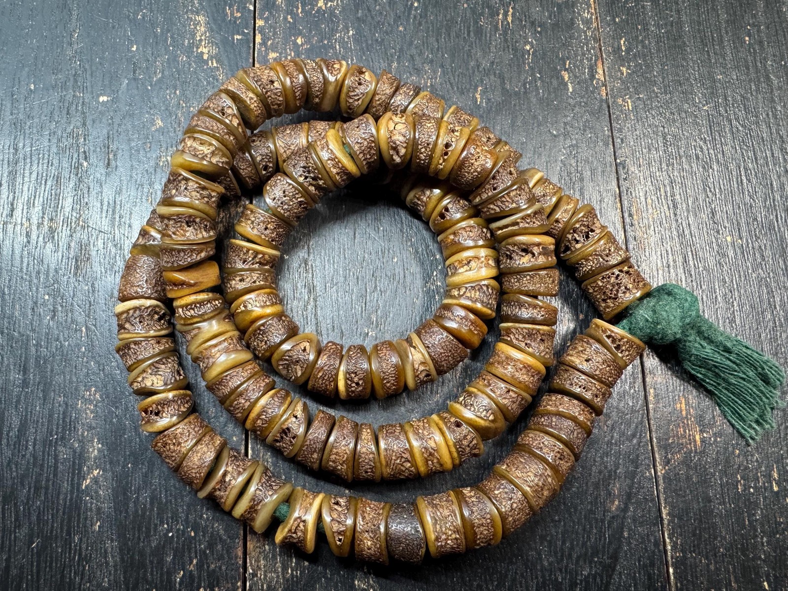 12.5mm 108 Yak Bone Mala Beads | Handmade Tibetan Meditation Necklace