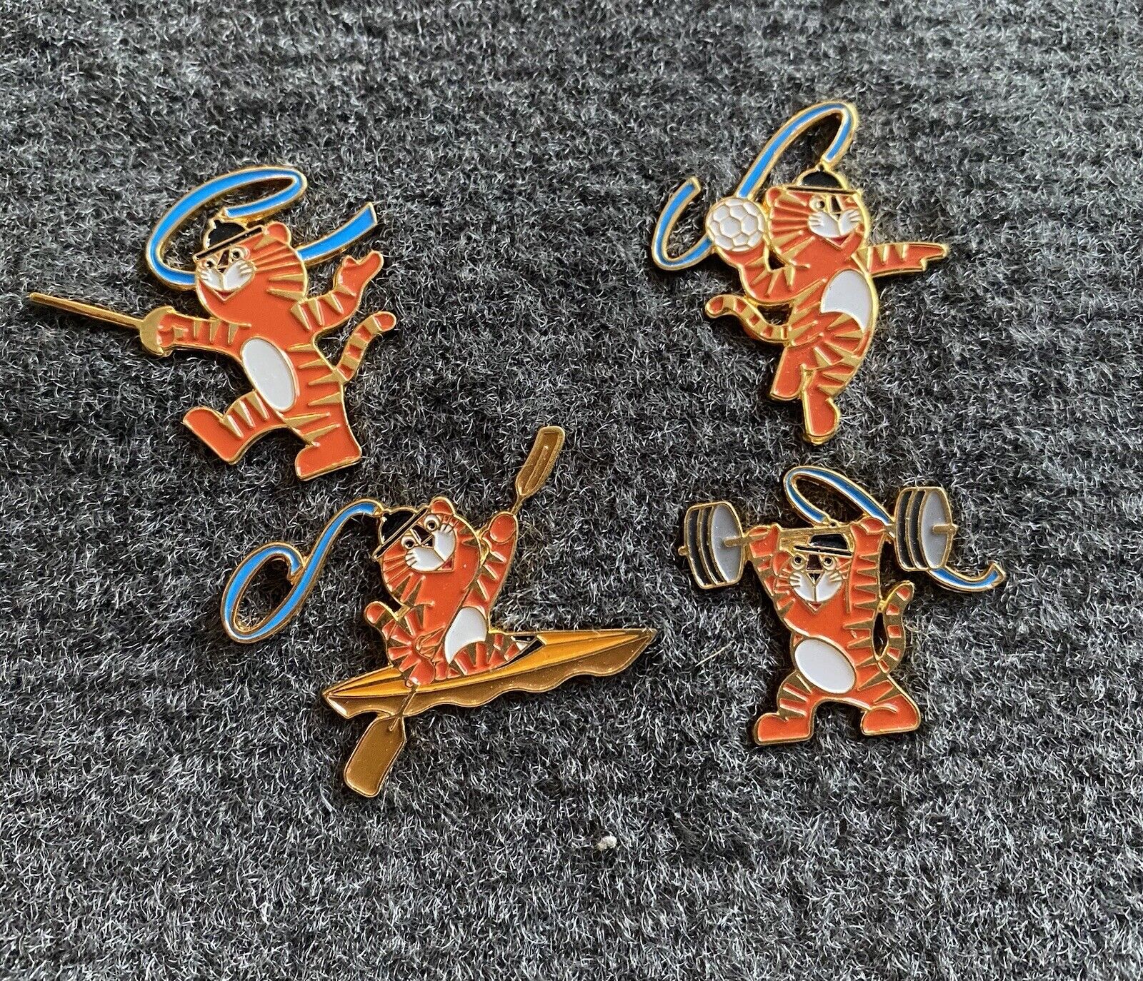 1988 Seoul Olympic Pins “Official Mascot” Lapel Pins - Lot Of 4