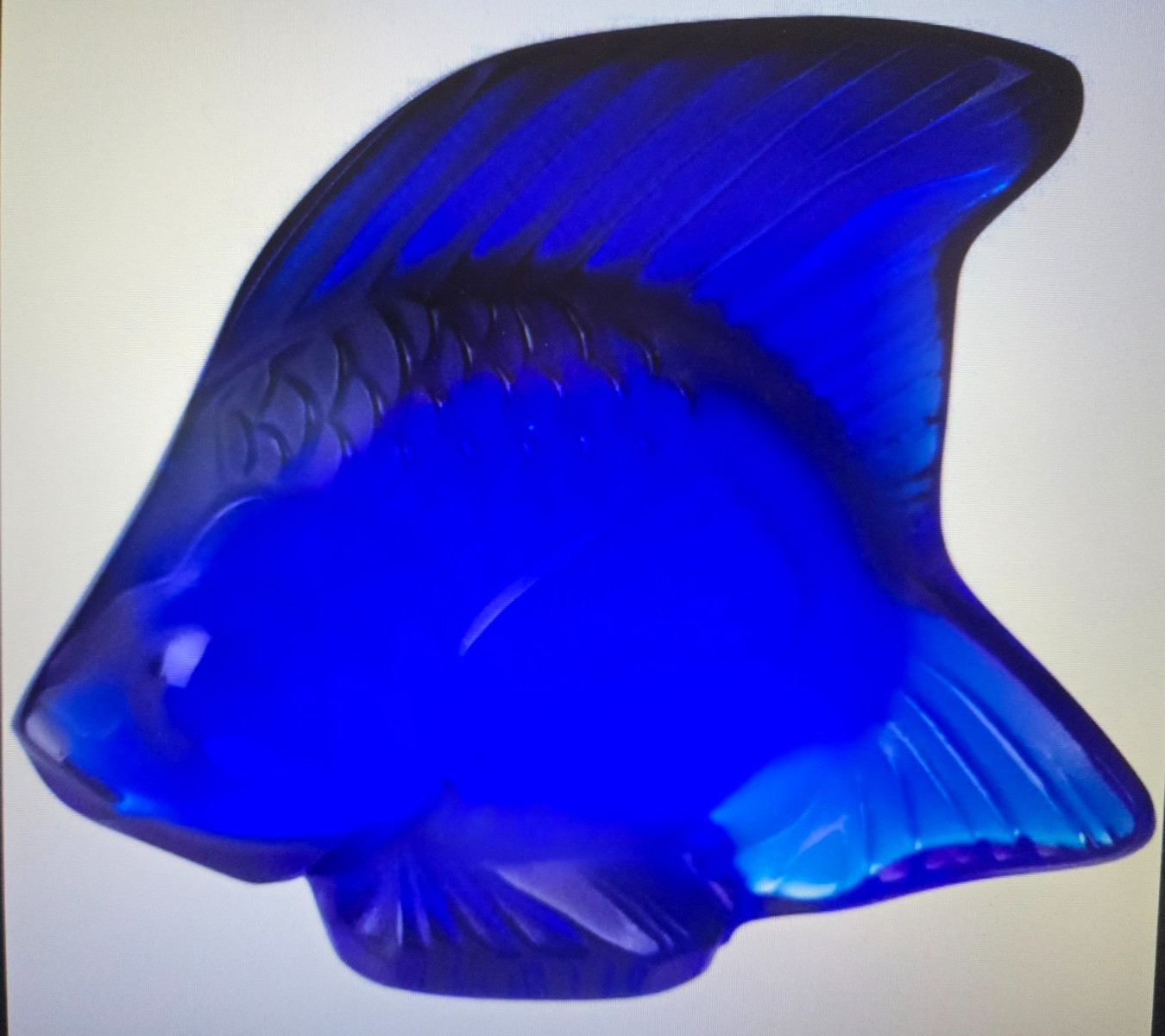 Lalique Cachet Poisson BLEU CAP FERRAT BLUE Fish Figure NIB 3002100
