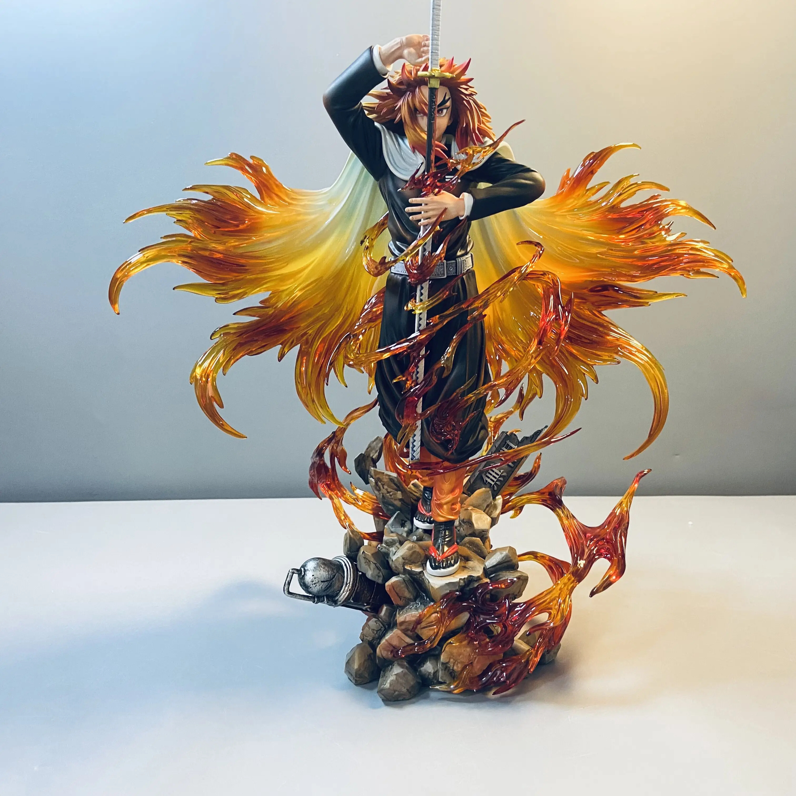 H30cm Demon Slayer Rengoku Kyojuro Figure - Collectible  Anime GK Statue Model
