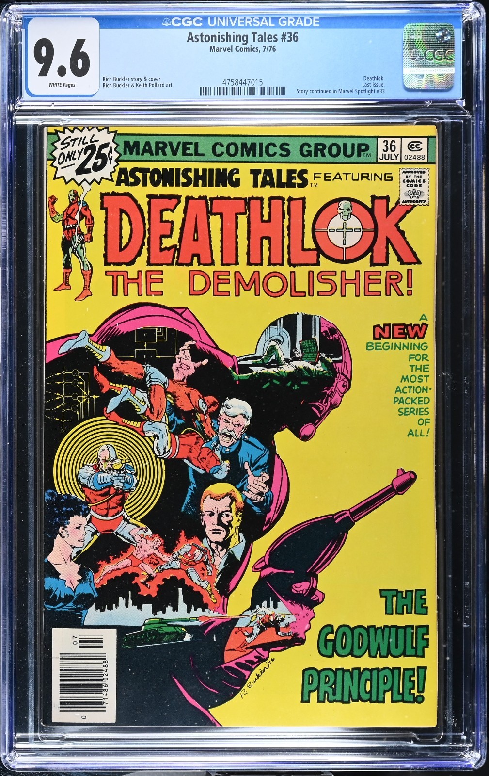 🔥 Astonishing Tales #36 CGC 9.6 WP Marvel 1975 Rich Buckler Deathlok Last Issue