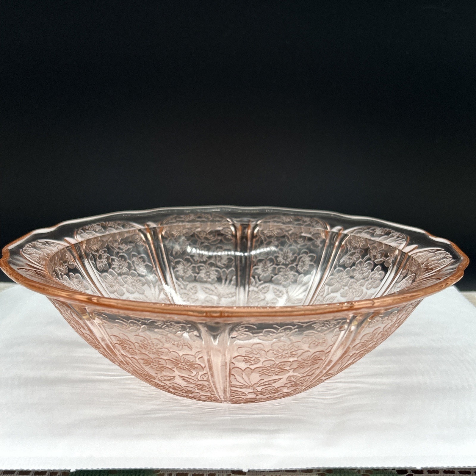 Jeannette Cherry Blossom Pink Large Berry Bowl  8 1/2”