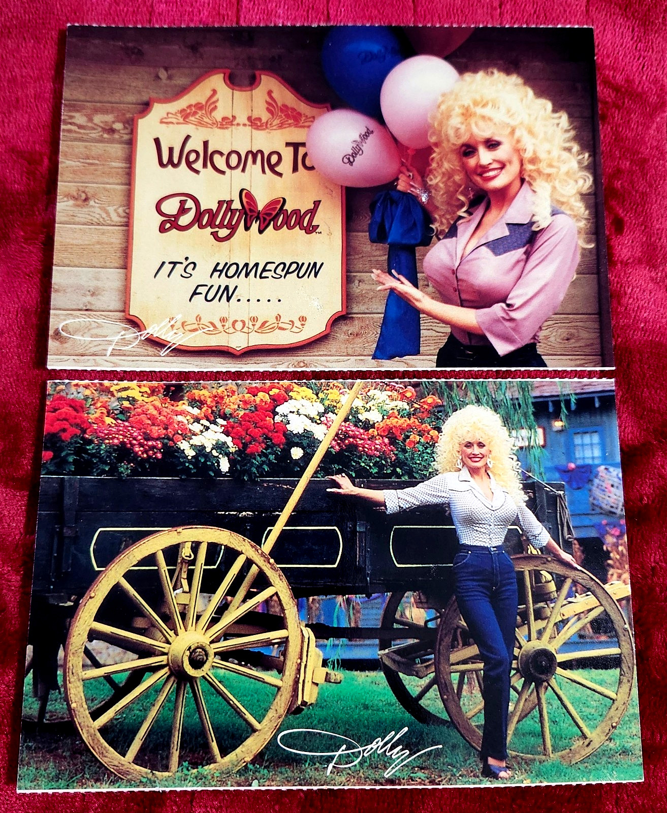 VTG TWO, DOLLY PARTON POSTCARD'S ~*WELCOME TO DOLLYWOOD* POSTCARD'S (EX) COND