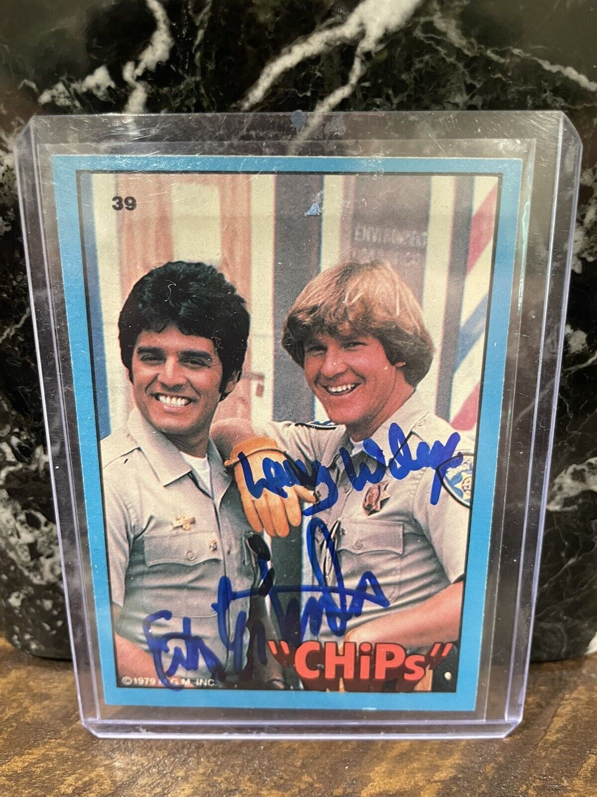 1979 Donruss CHIPS Signed Erik Estrada And Larry Wilcox - Autograph
