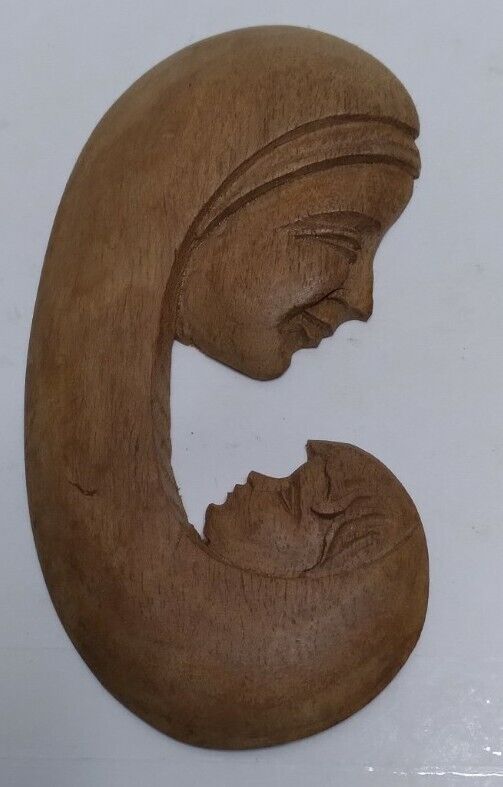 Handcrafted Wooden Mother Mary And Jesus