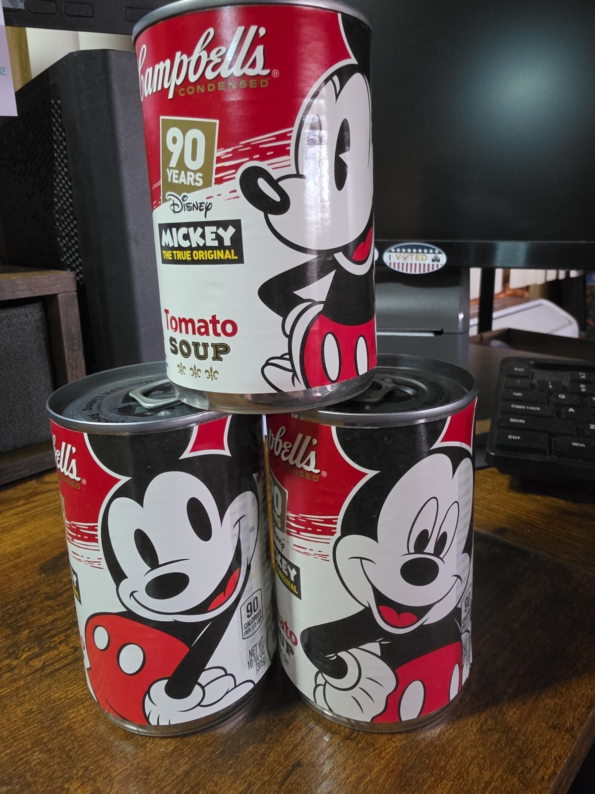 Set of 3 Unopened Cans of Campbell's Tomato Soup w/ 3 Different Mickey Mouses