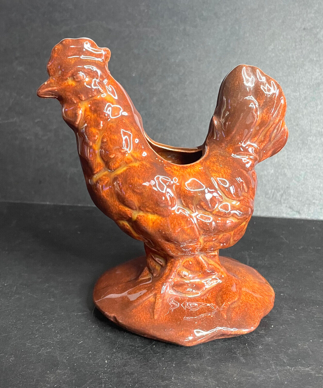 Rare Vtg Niloak Ceramic Pottery Chicken Rooster Planter 6\