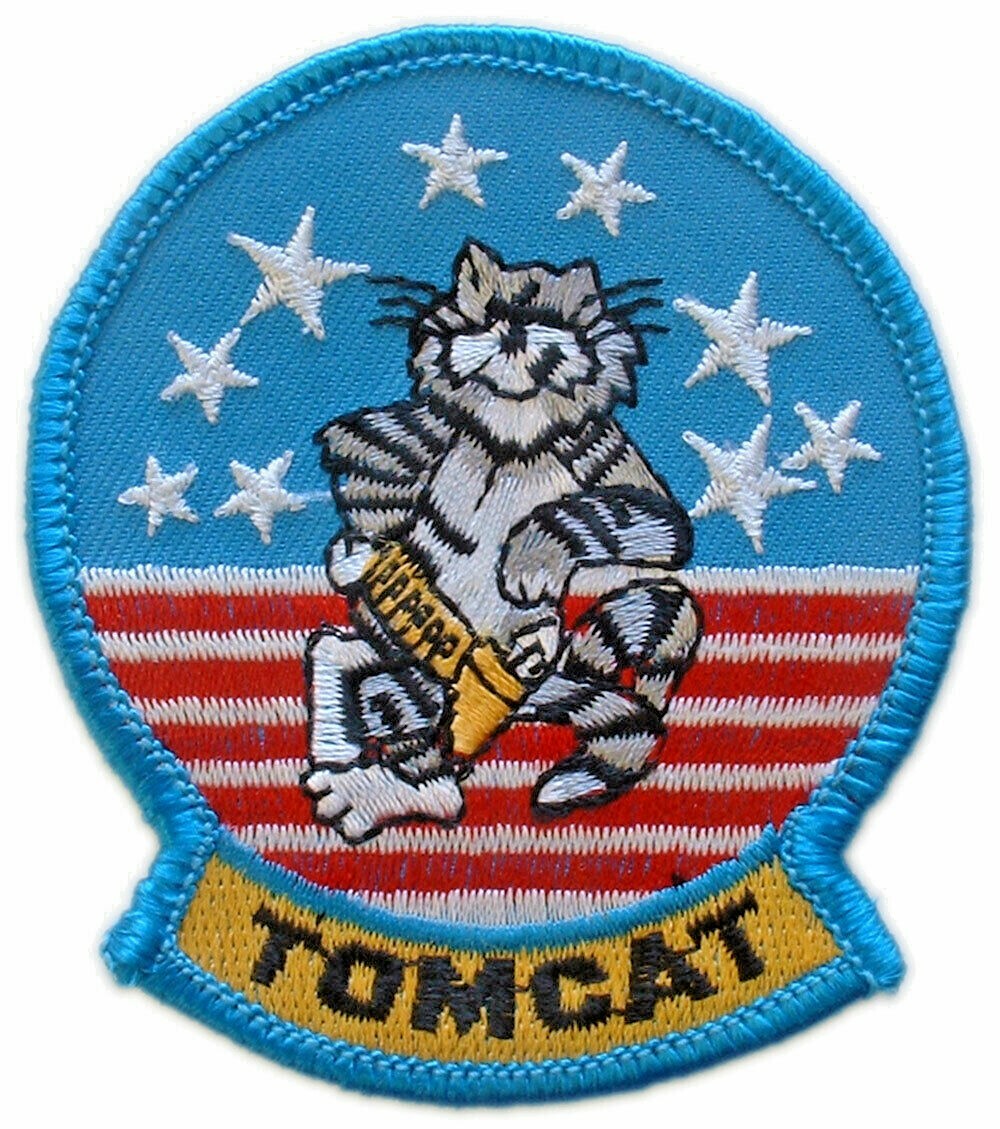 USN TOMCAT Embroidered Shoulder Patch 3-3/8\