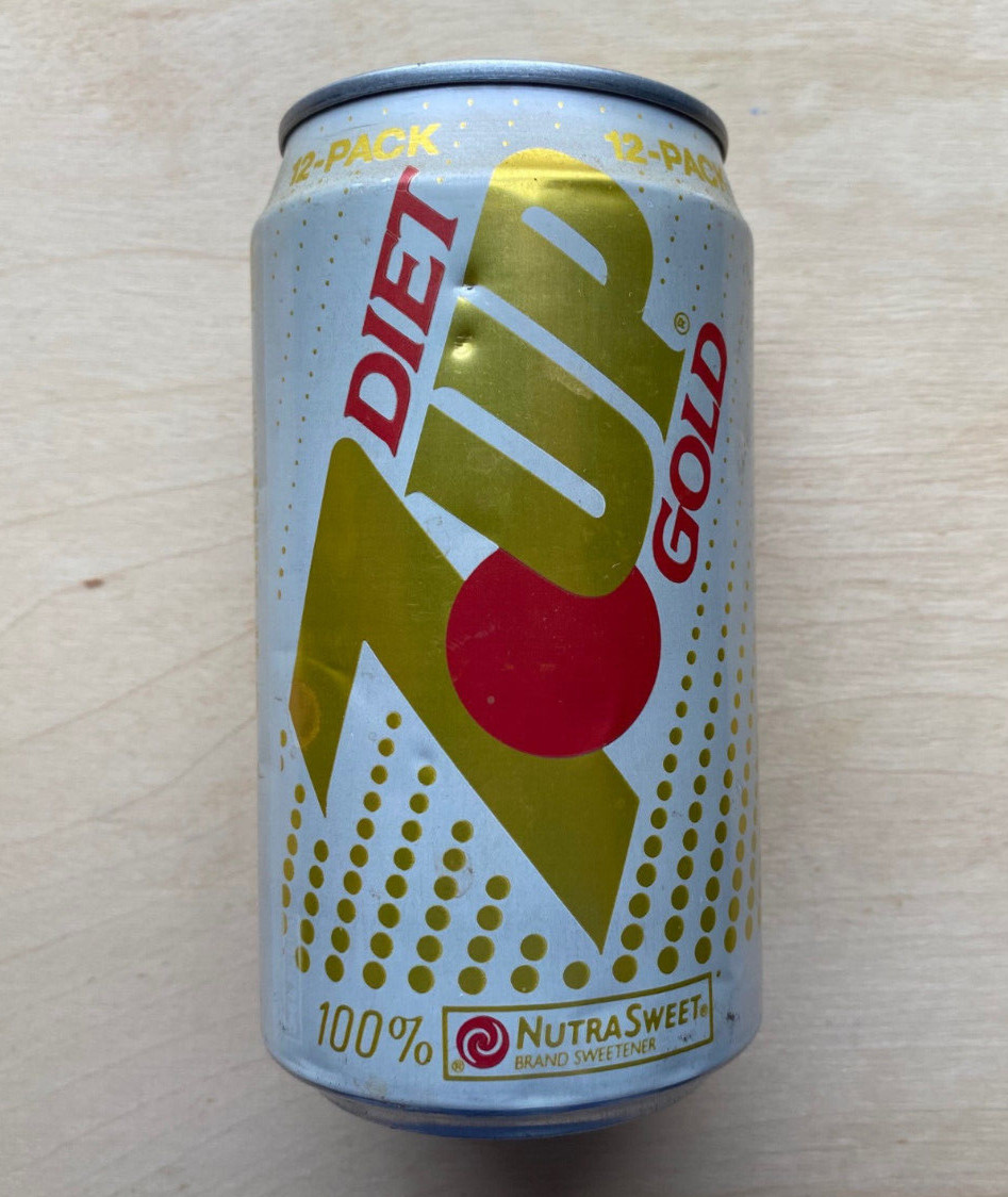 RARE Diet 7UP GOLD Unopened Empty Pop Can 7 UP Soda Pop Can Collectible RARE Diet 7UP GOLD Unopened Empty Pop Can 7 UP Soda Pop Can Collectible