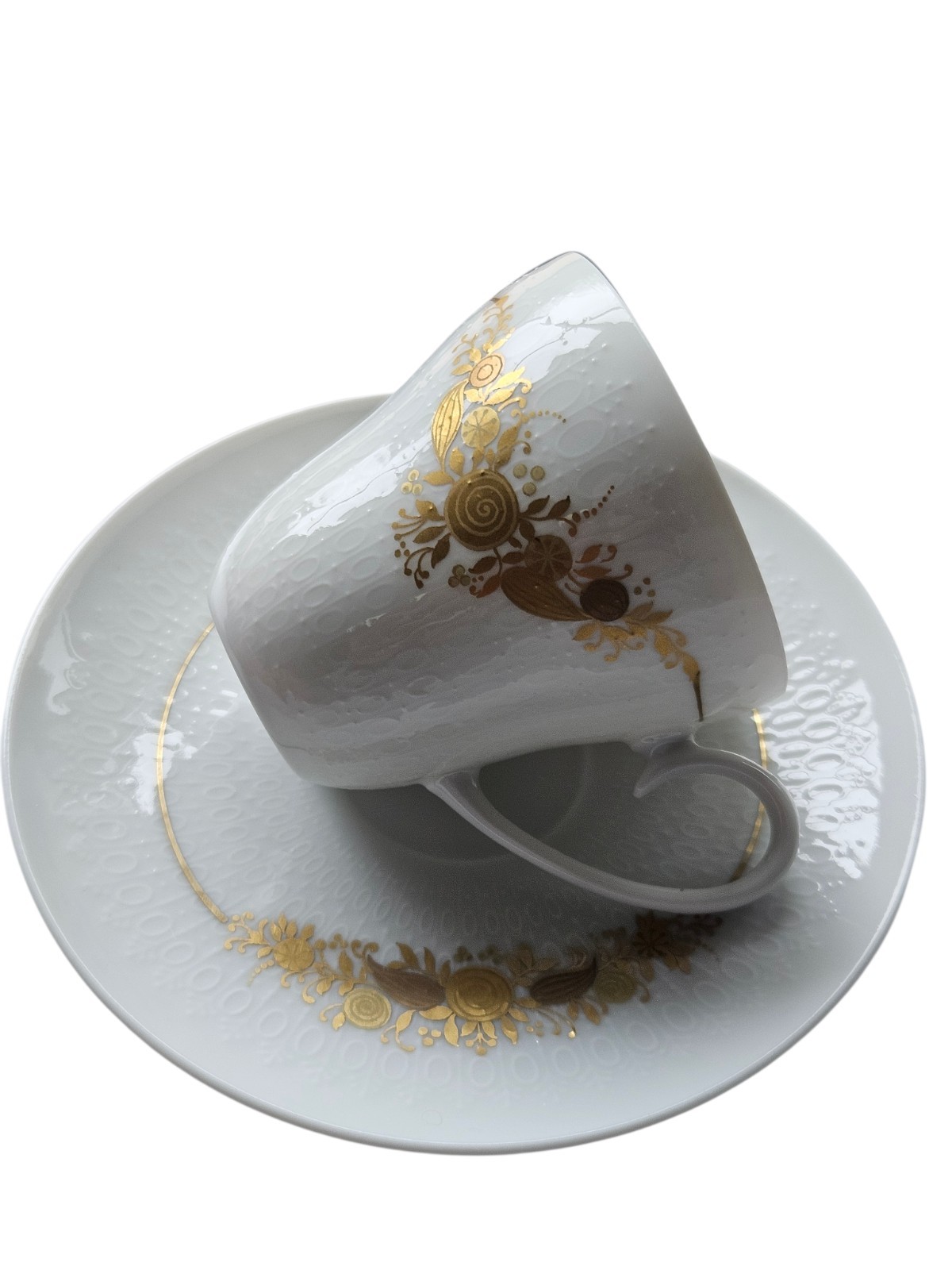 Vtg Rosenthal Studio Linie Bjorn Wiinblad Gold Flat Demitasse Cup/Saucer Germany