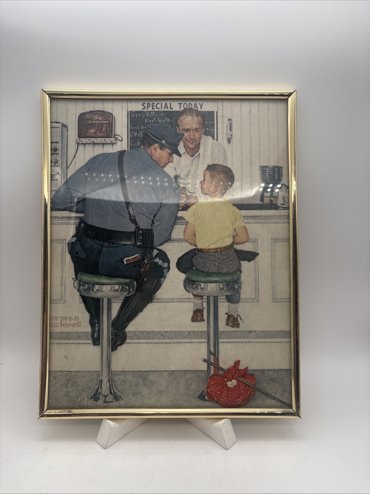 Vintage Norman Rockwell - The Runaway - Framed Art Print