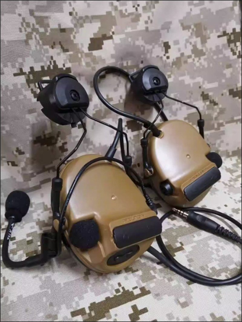 USComtac-III C3 Tactical Pickup Noise Reduction Earphones Helmet Installation