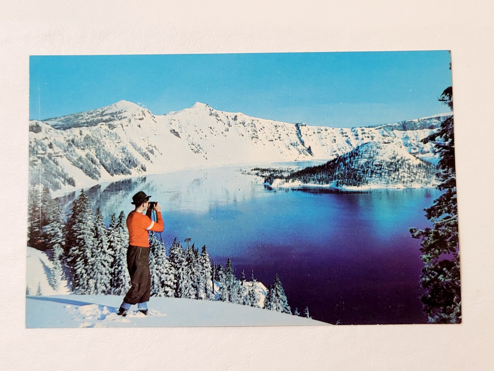 Crater Lake OR-Oregon, Scenic View In Winter Vintage Souvenir Postcard