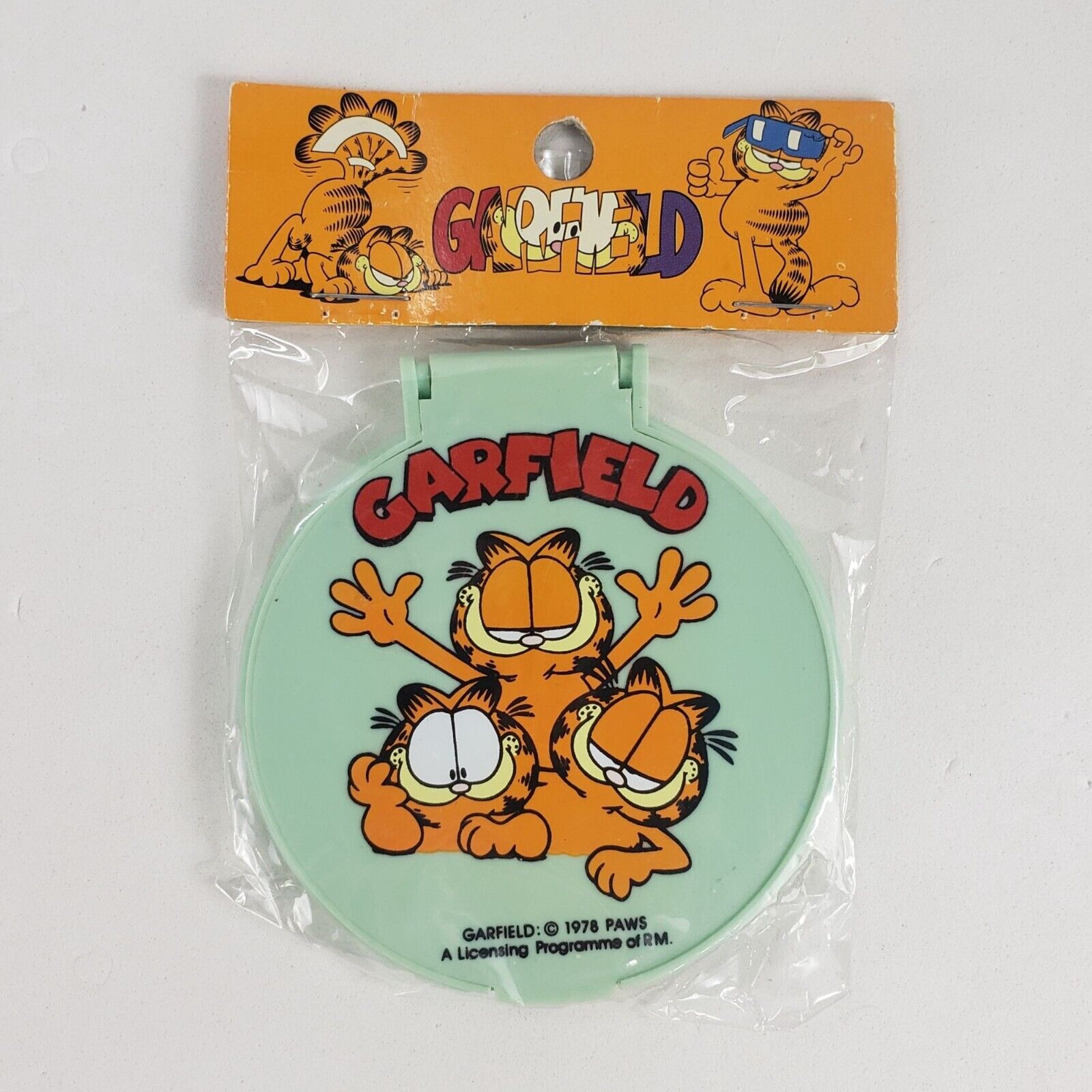 NOS Vintage 1978 Garfield the Cat Cosmetic Travel Mirror Paws from Gift Land