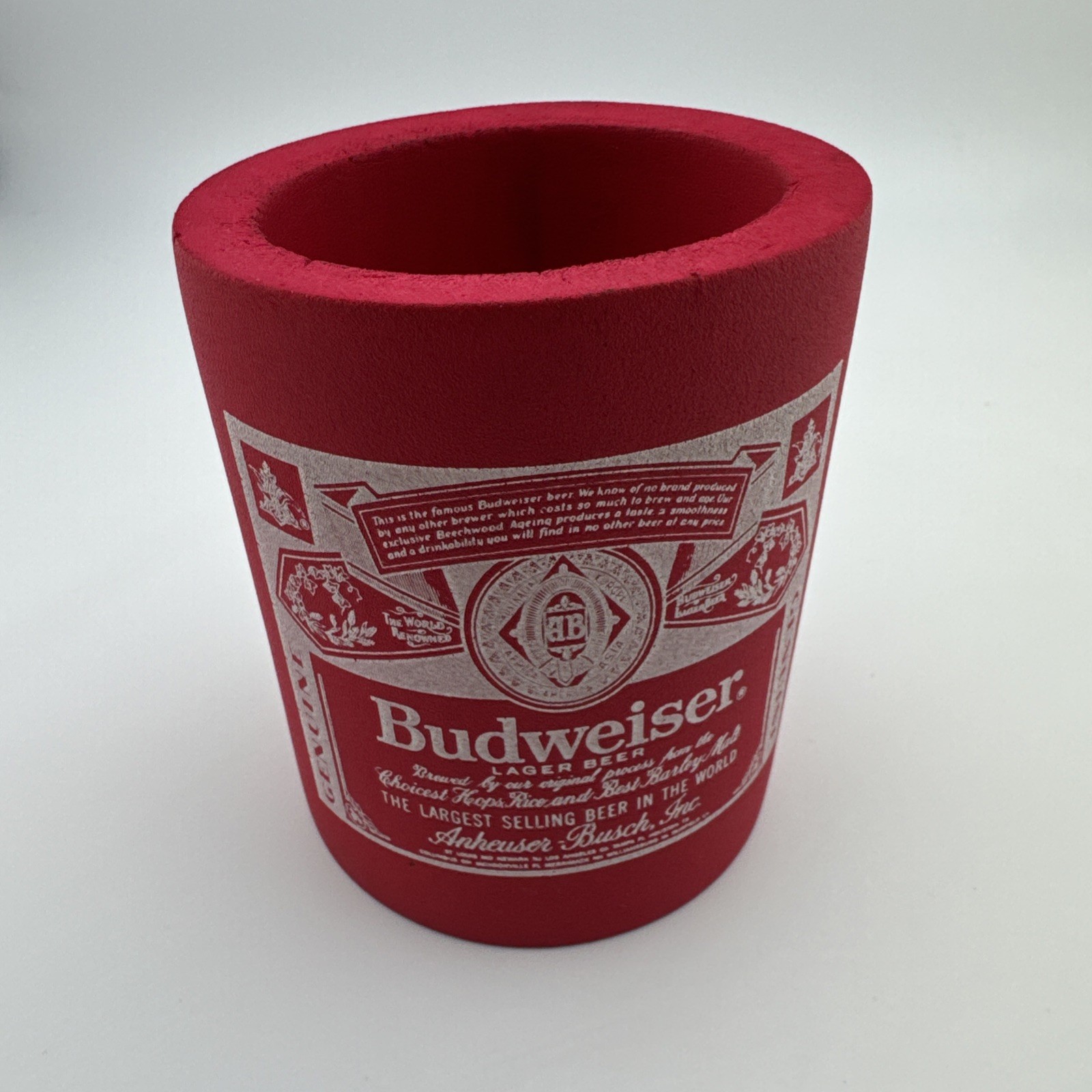 Vintage Budweiser Red Beer Can Holder Koozie
