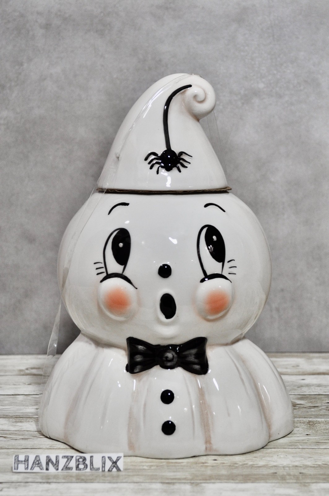 Johanna Parker Gus Ghost Canister with Spider Cookie Jar Halloween 2026 NEW