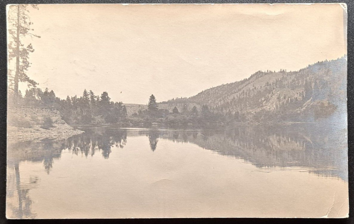 1907 Spokane River Scene Postcard - Vintage Black & White Washington View