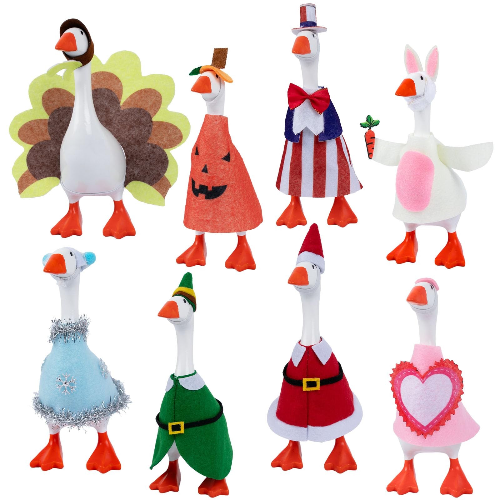 8 Set Desk Goose Outfits Holiday – 7 Inch 7 Inches, Mixed Colors