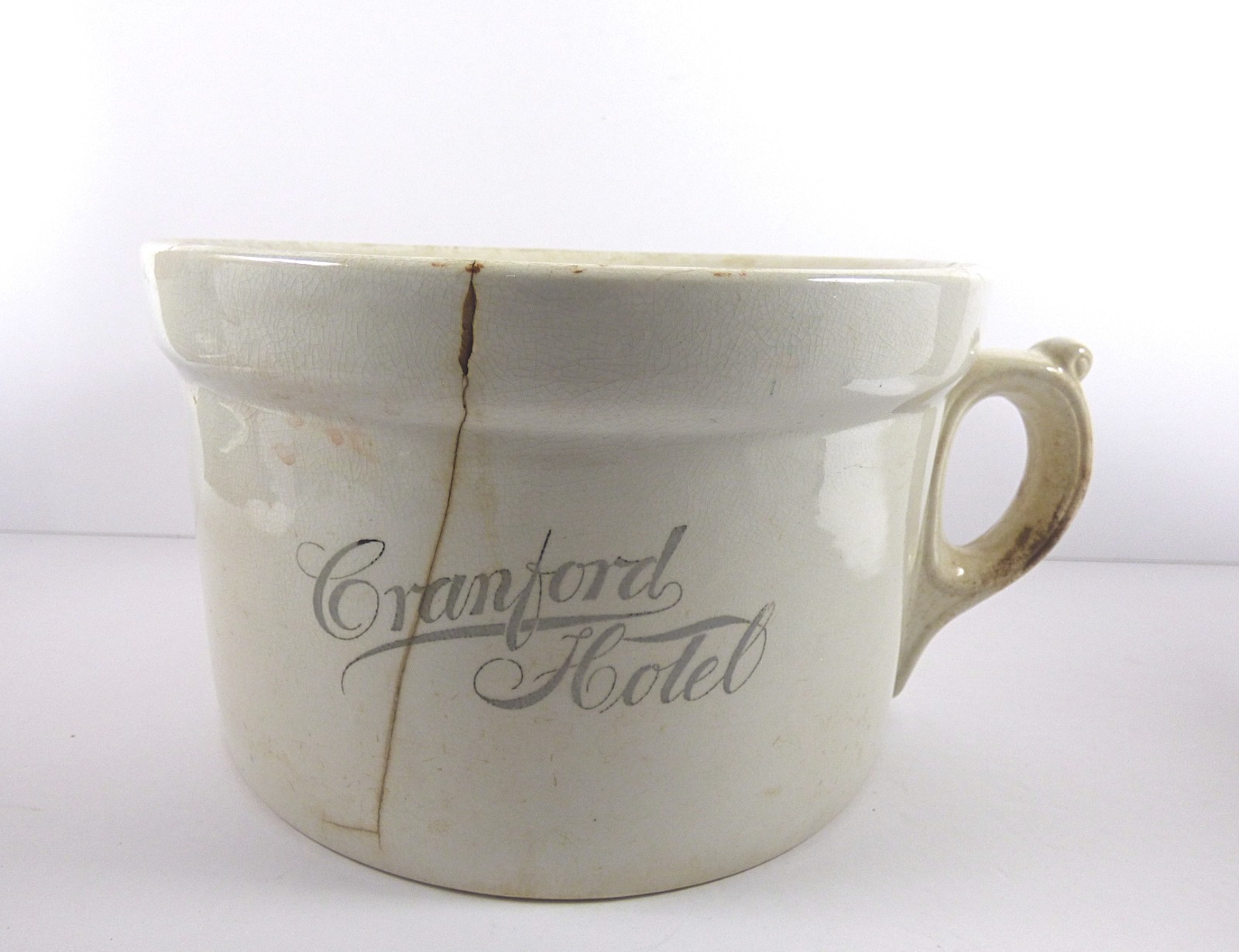 1903 CRANFORD HOTEL NJ Ironstone Chamber Pot Royal China Burgess & Co. Trenton