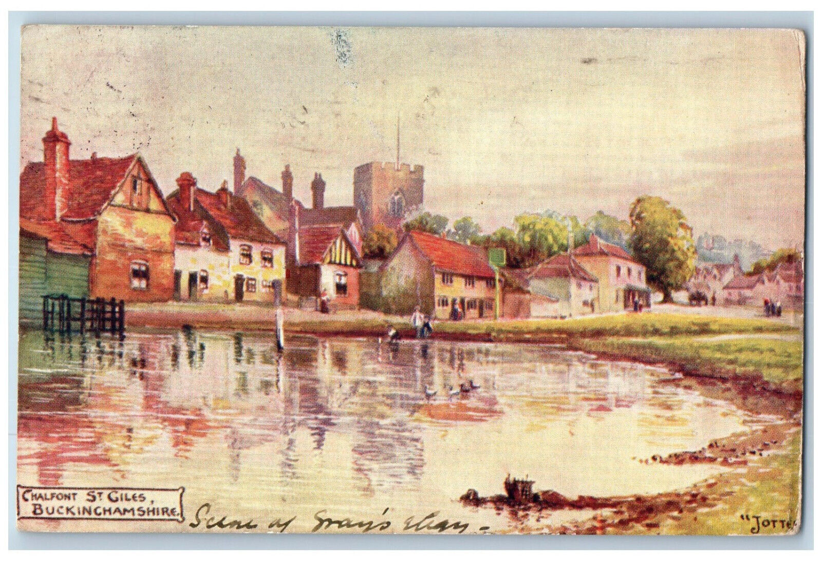 Chalfont St. Giles Buckinghamshire England Postcard Village View 1905