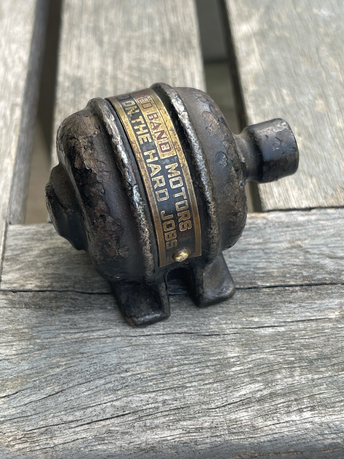 Vintage Howell Red Line Mini Electric Motor Advertising Cast Iron Paperweight