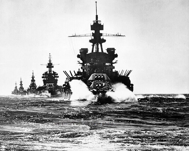 U.S. Navy Battleship USS Pennsylvania leads 8