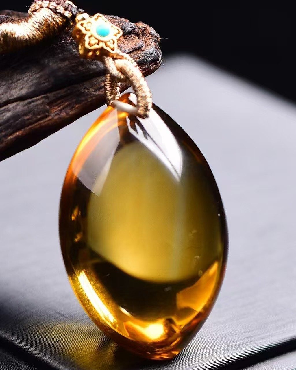 Rare Natural Brazilian Citrine Pendant