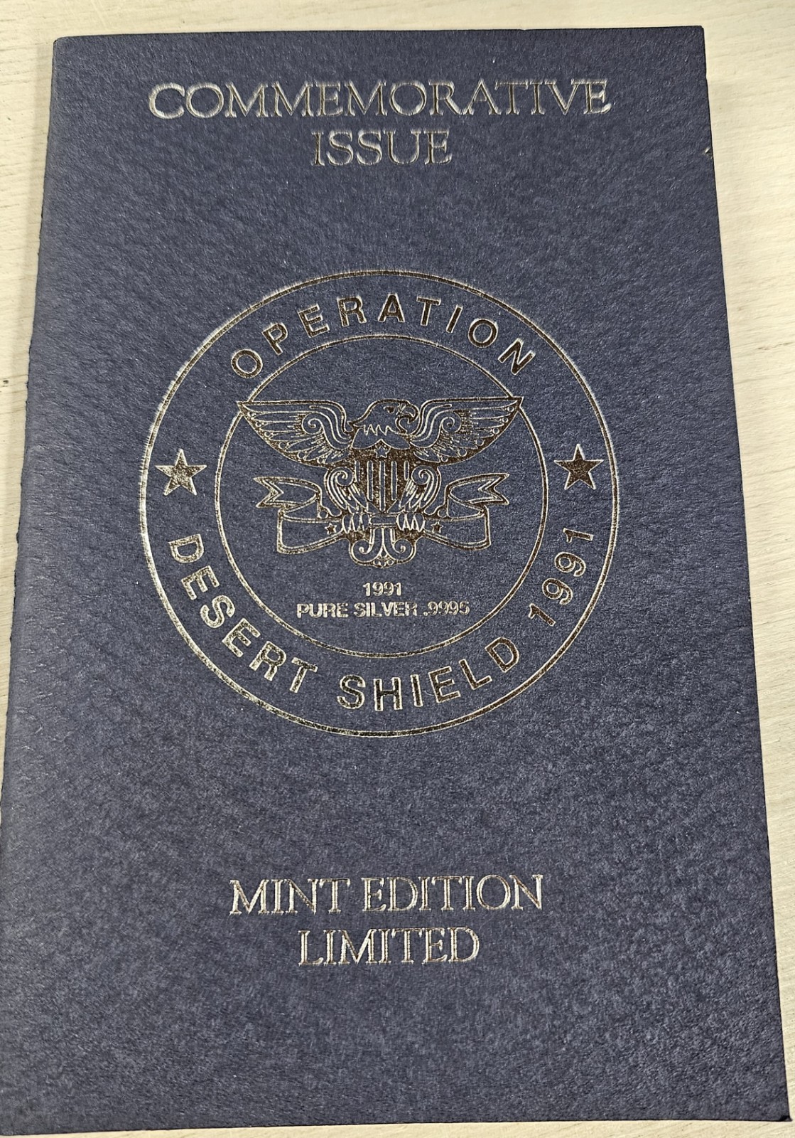 1991 Commemorative Issue Operation Desert Shield .9995 Silver Coin