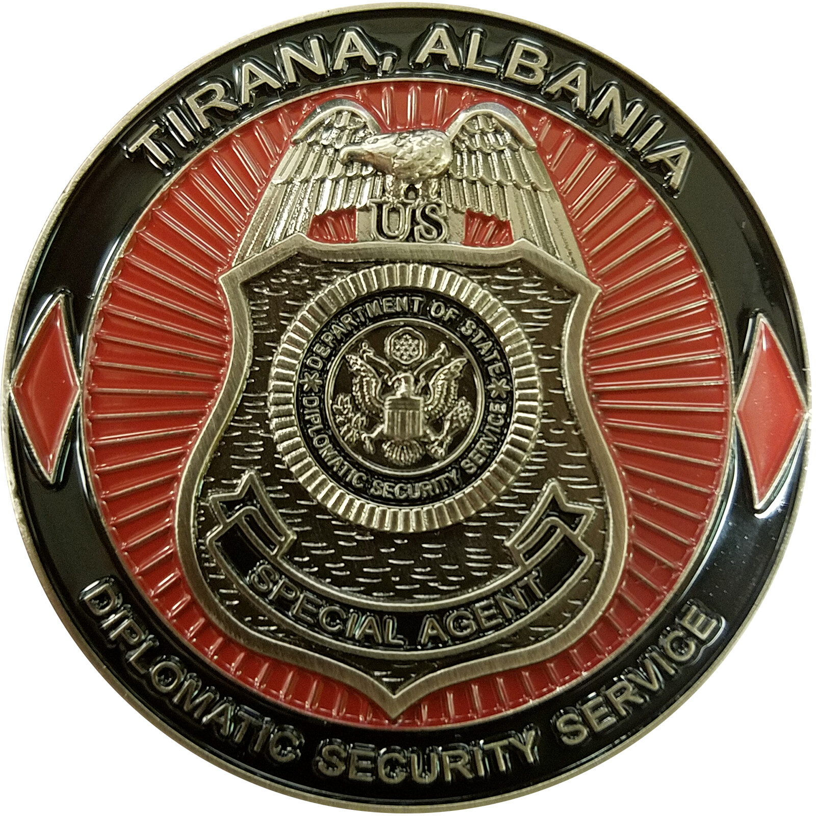Diplomatic Security Service Challenge Coin RSO Tirana Albania. 2