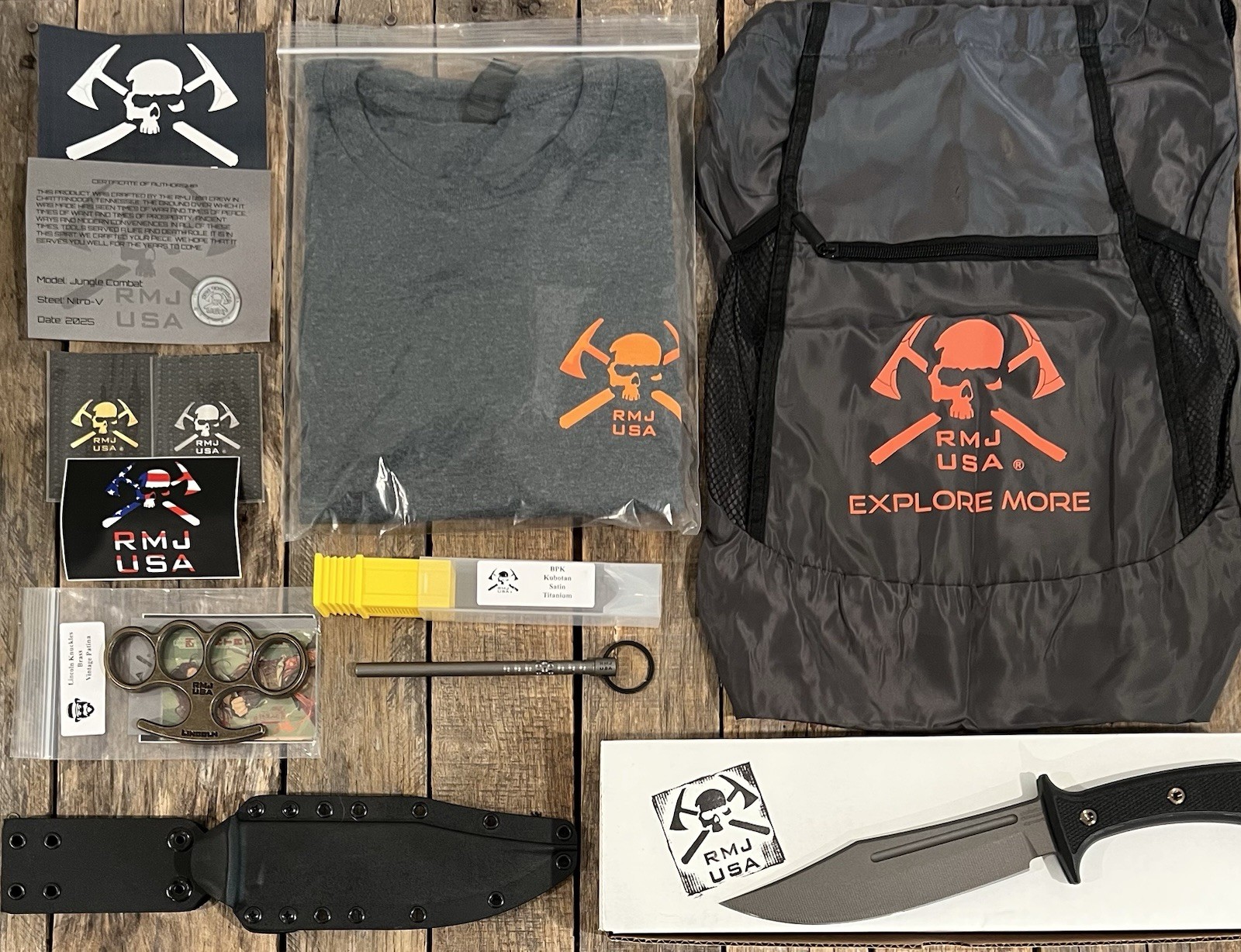 RMJ Tactical Jungle Combat, Titanium Kubaton, Swag Gear, Lincoln Brass