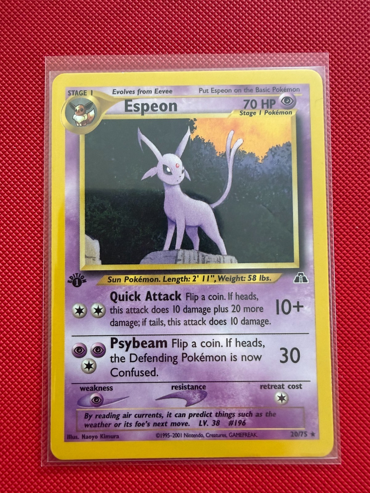 Pokemon TCG Neo Discover 1st edition Espeon (20/75) plus vintage WOTC binder lot