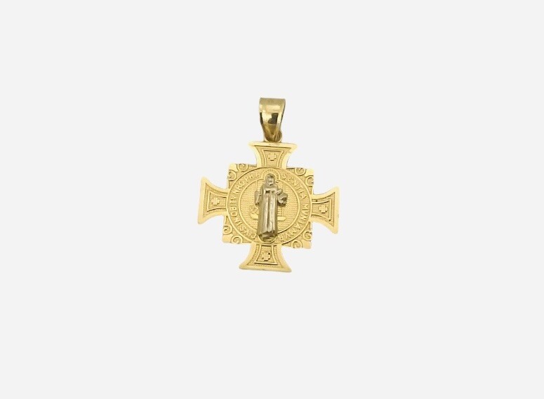 St Benedict 14k Gold Medal Vintage 