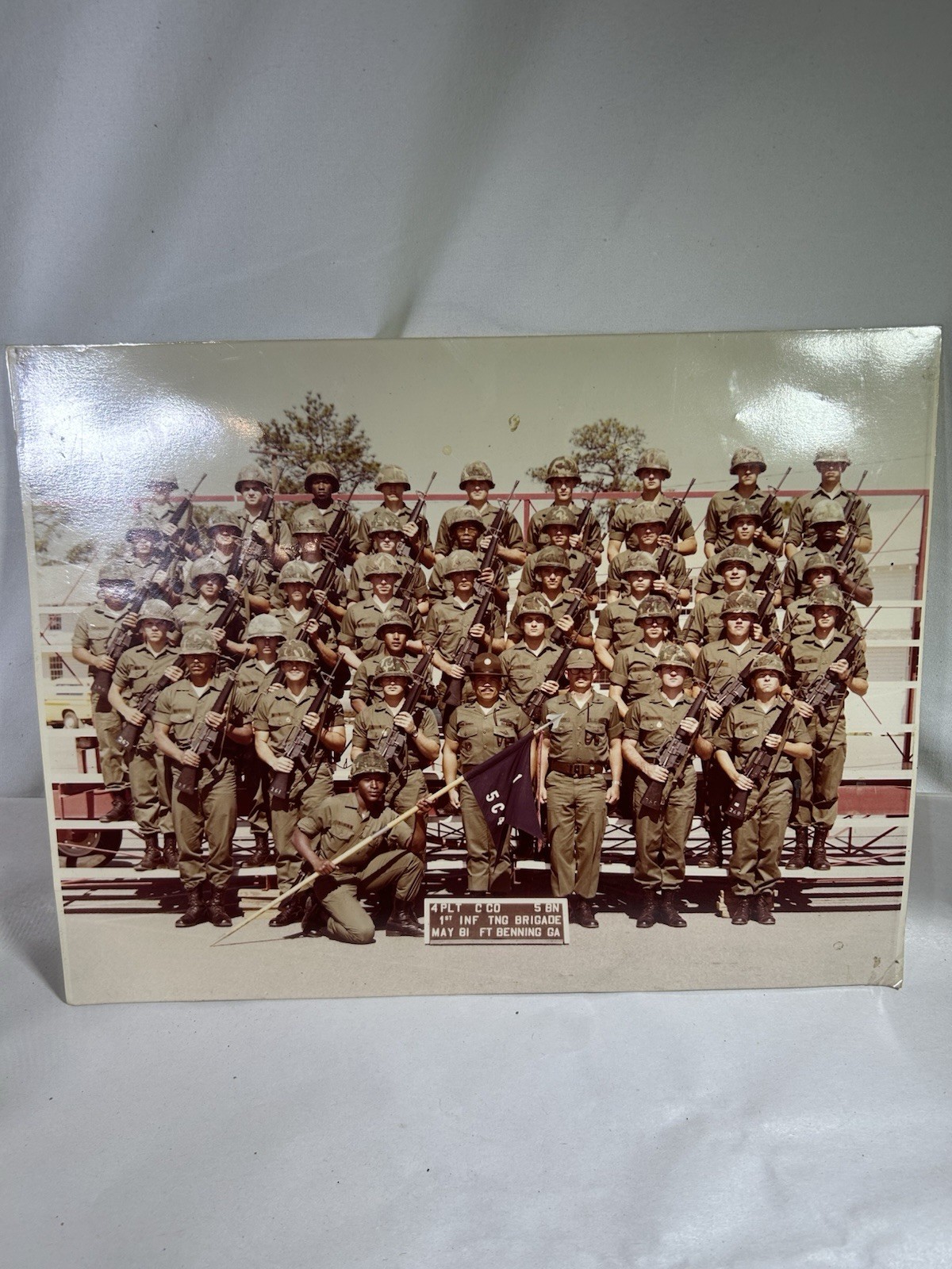 Vintage Ft Benning Georgia GA 1st Infantry TNG Brigade Photo Picture Laminated