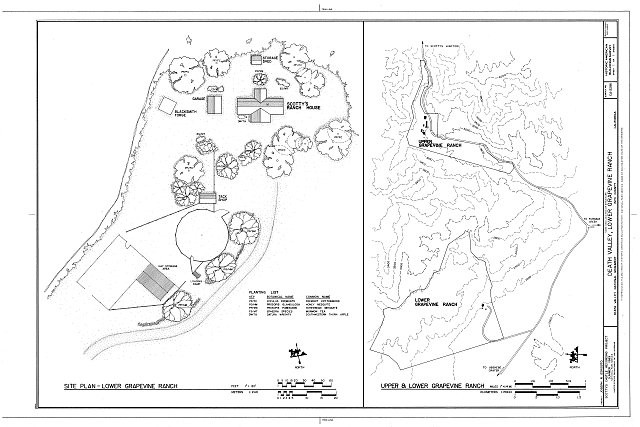 Death Valley Junction California Lower Grapevine Ranch 1929 Site Plan HABS