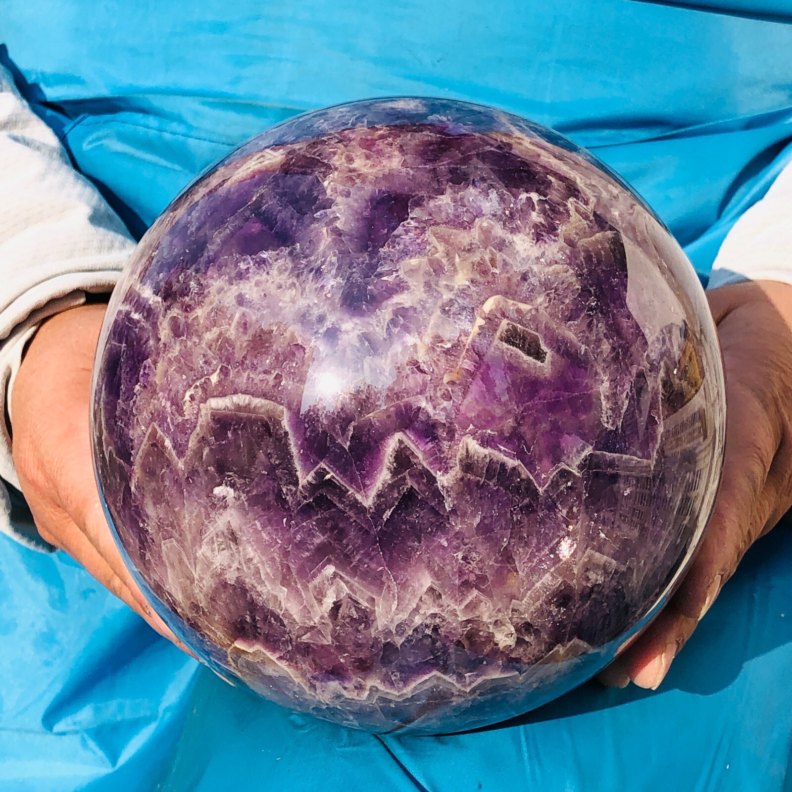 10.6LB Natural And Beautiful Dream Amethyst Energy Ball Mineral Specimen Healing