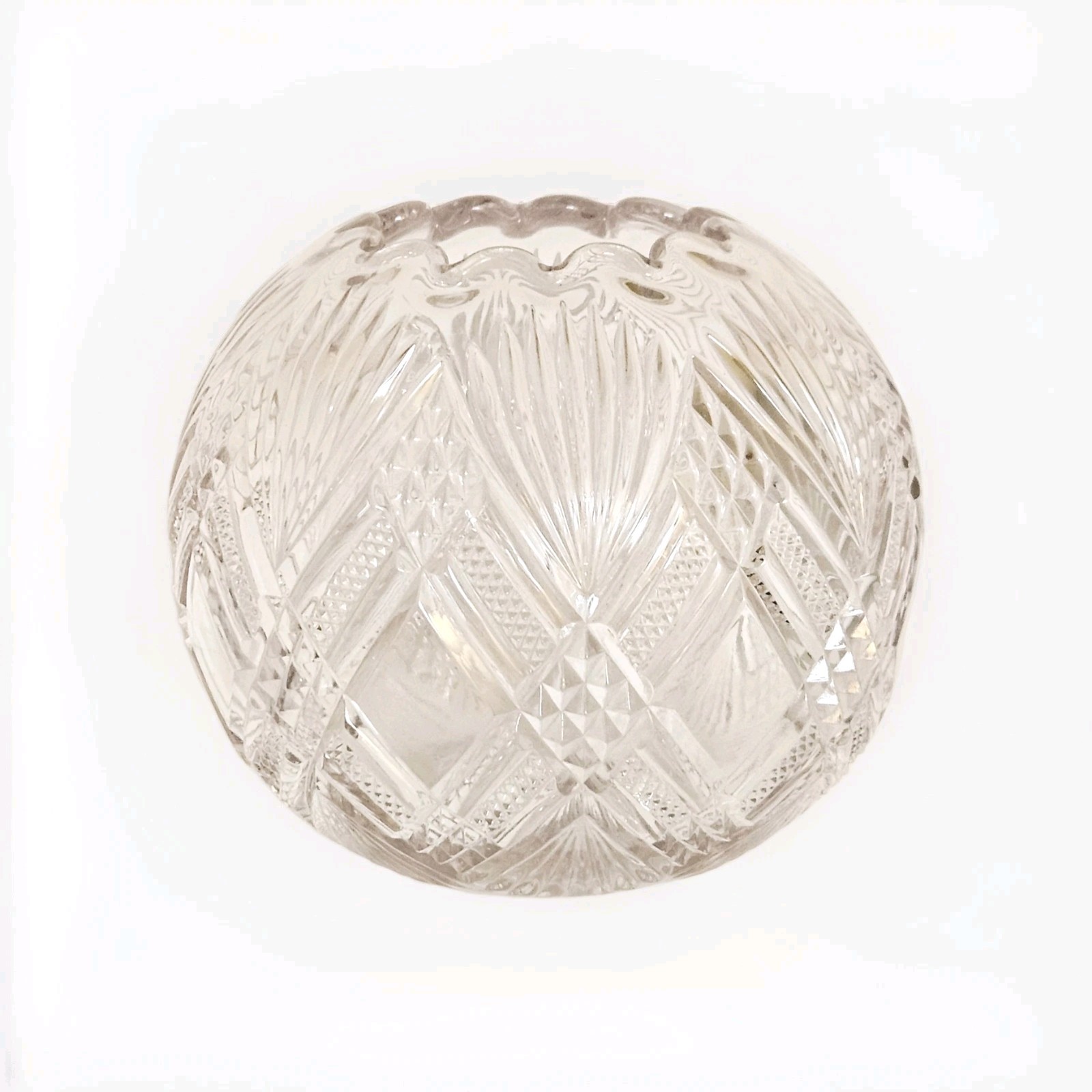 VTG Pressed Glass Greenburg Glass Co. Ltd. Tacoma Round Rose Bowl, Vase ...4.5\