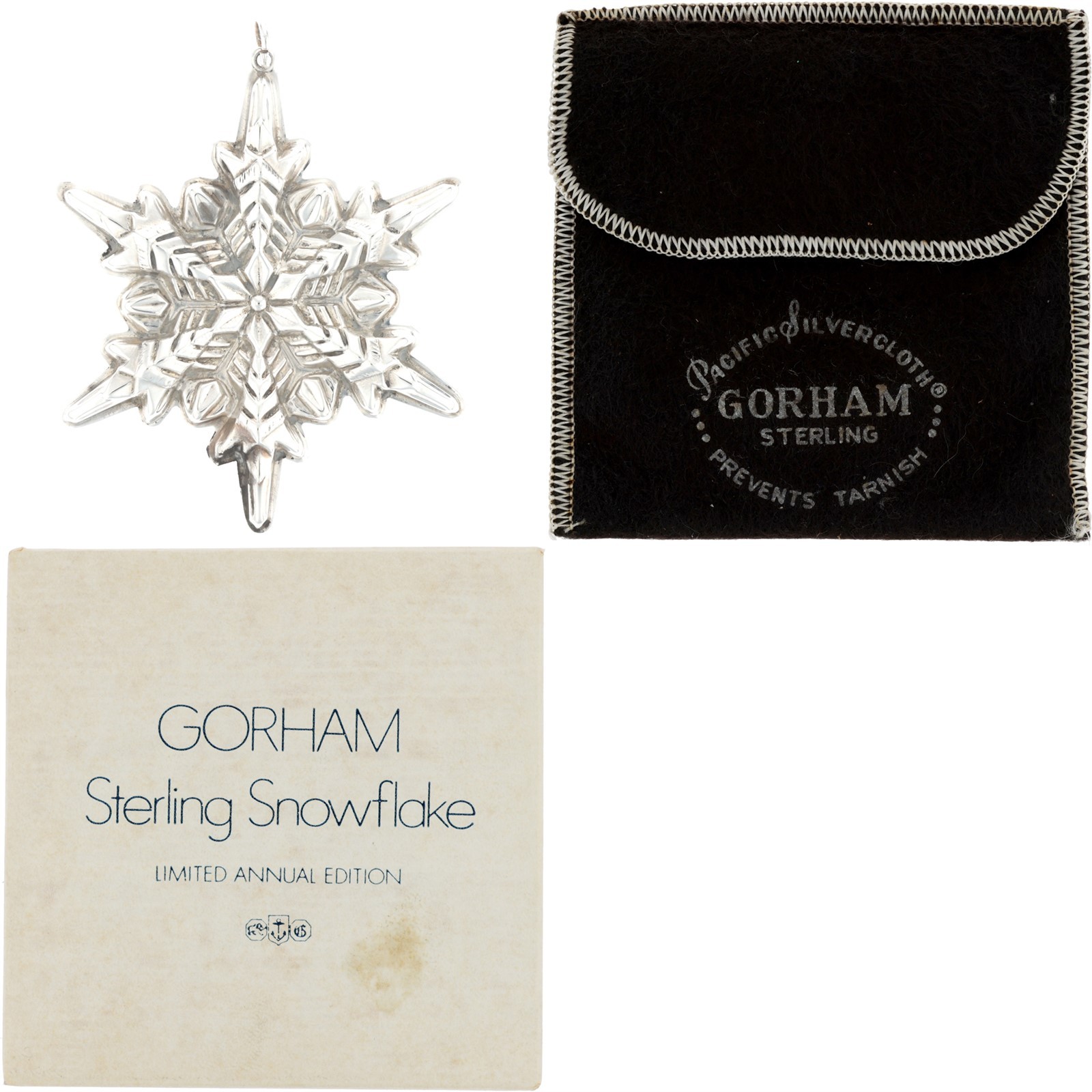 Gorham 1972 Sterling Silver Christmas Ornament Snowflake 925 Holiday Decor Vtg