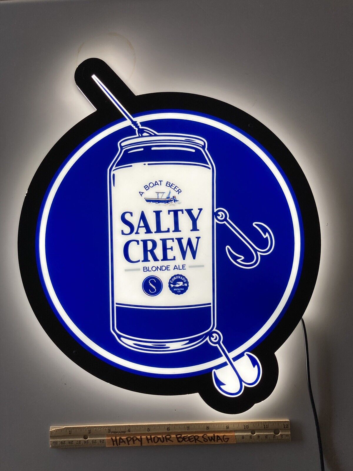 🔥NEW Salty Crew Coronado Brewing Fishing Lure LED Beer Bar Sign Light Opti Neon
