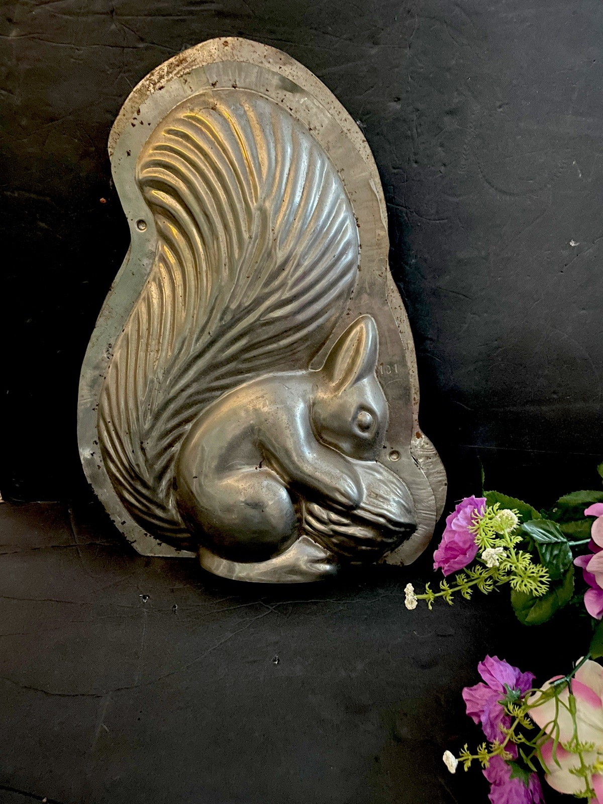 ANTIQUE VINTAGE French SQUIRREL Chocolate Mold, 16 Inches