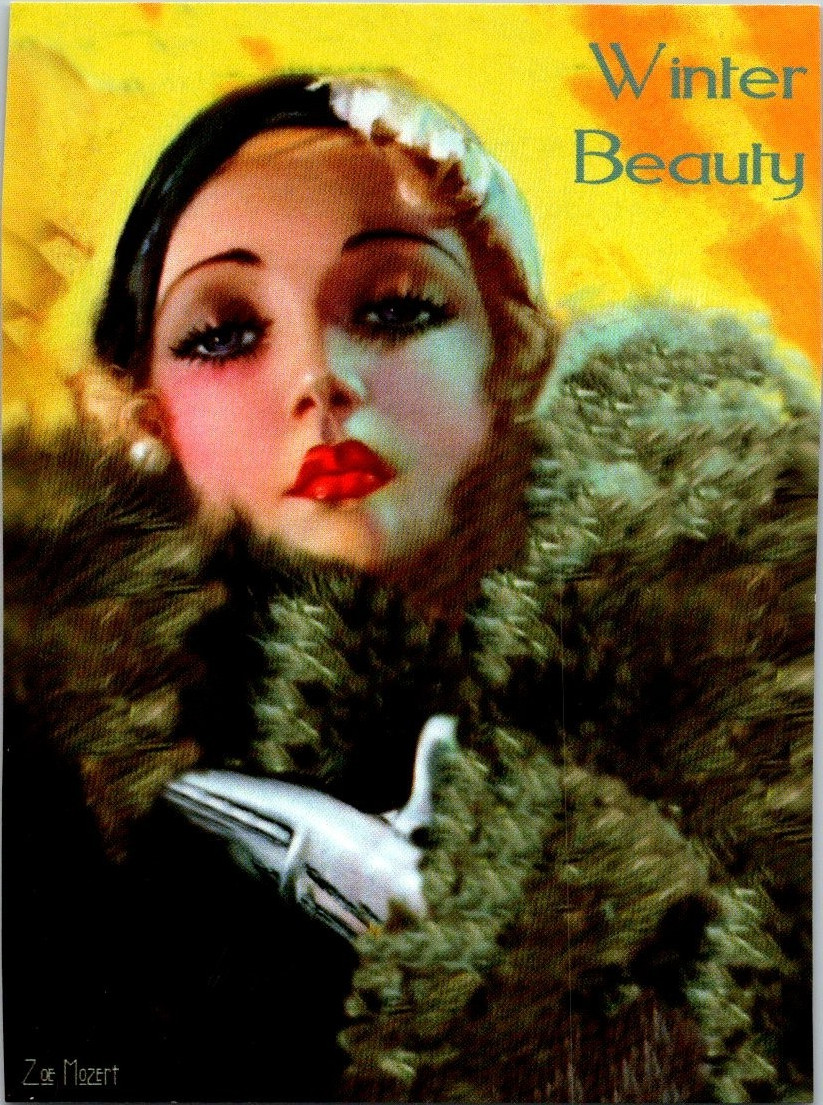 4 postcards beautiful women fall spring winter and summer beauties postcard a149