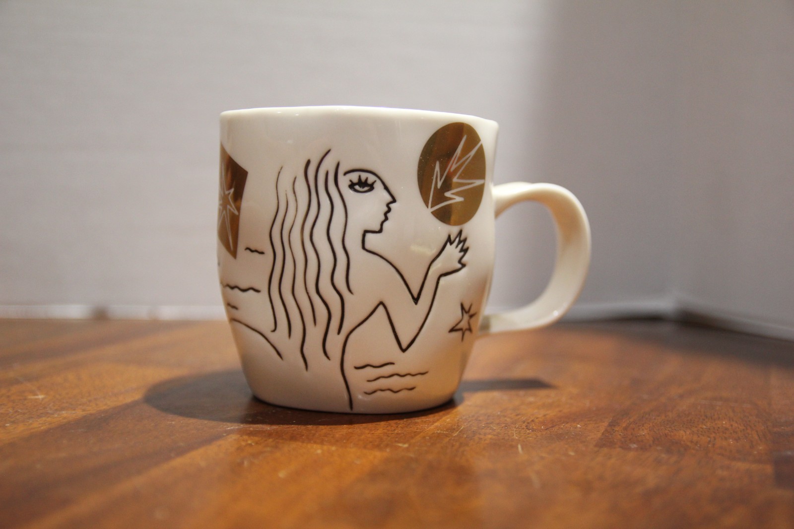 2103 Starbucks Bone China Mermaid Gold Etched Coffee Cup