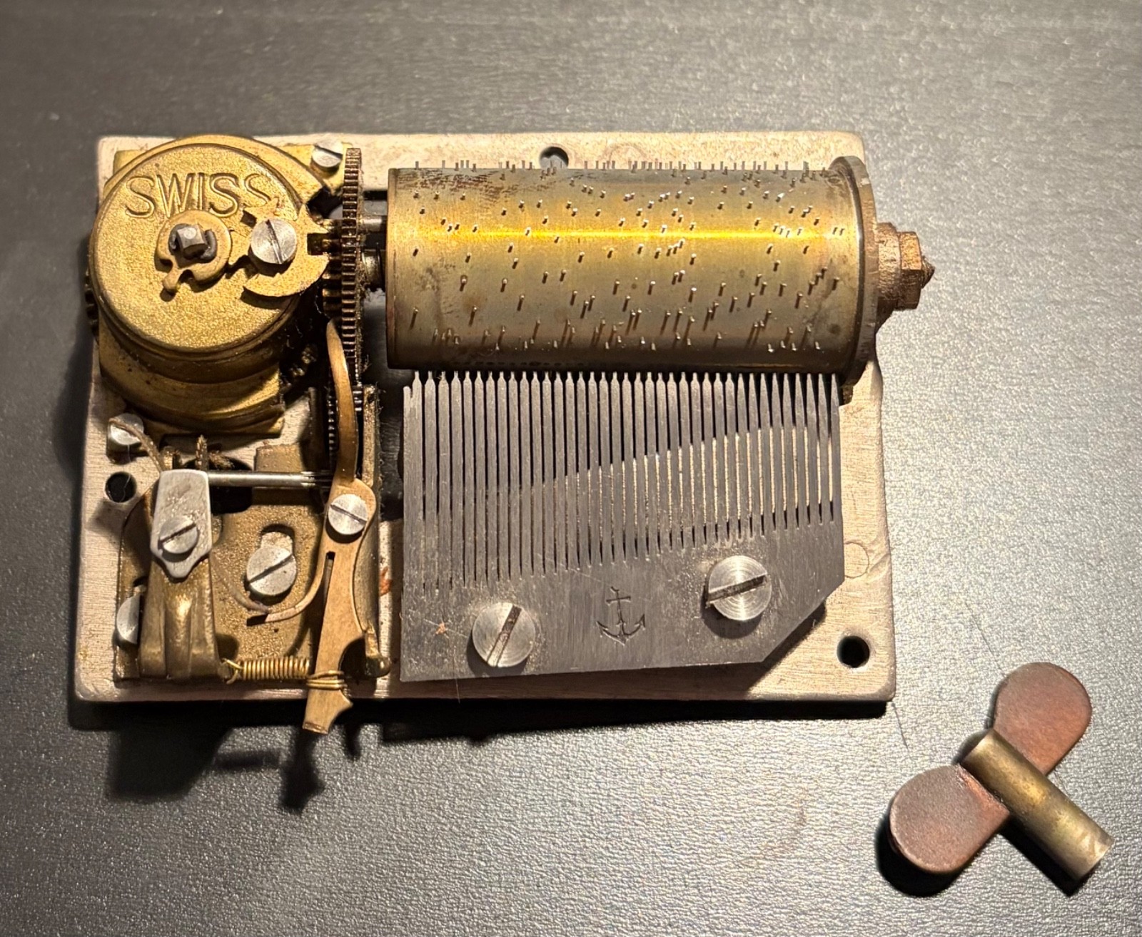 Antique Swiss 2 Song / 36 Note Music Box Movement. Circa 1910. Plays Great.